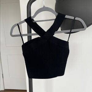 Babaton Sculpt Knit Criss Cross Cropped Tank (Size Small)